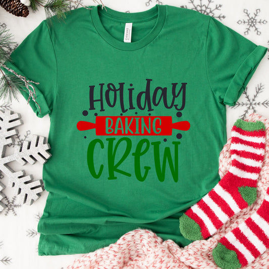 Holiday Baking Crew Shirt or Sweatshirt – Christmas Family Baking Top – S-4XL Plus Size – Multiple Colors