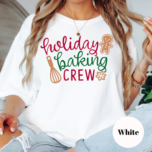 Holiday Baking Crew Shirt or Sweatshirt – Christmas Family Baking Top – S-4XL Plus Size – Multiple Colors
