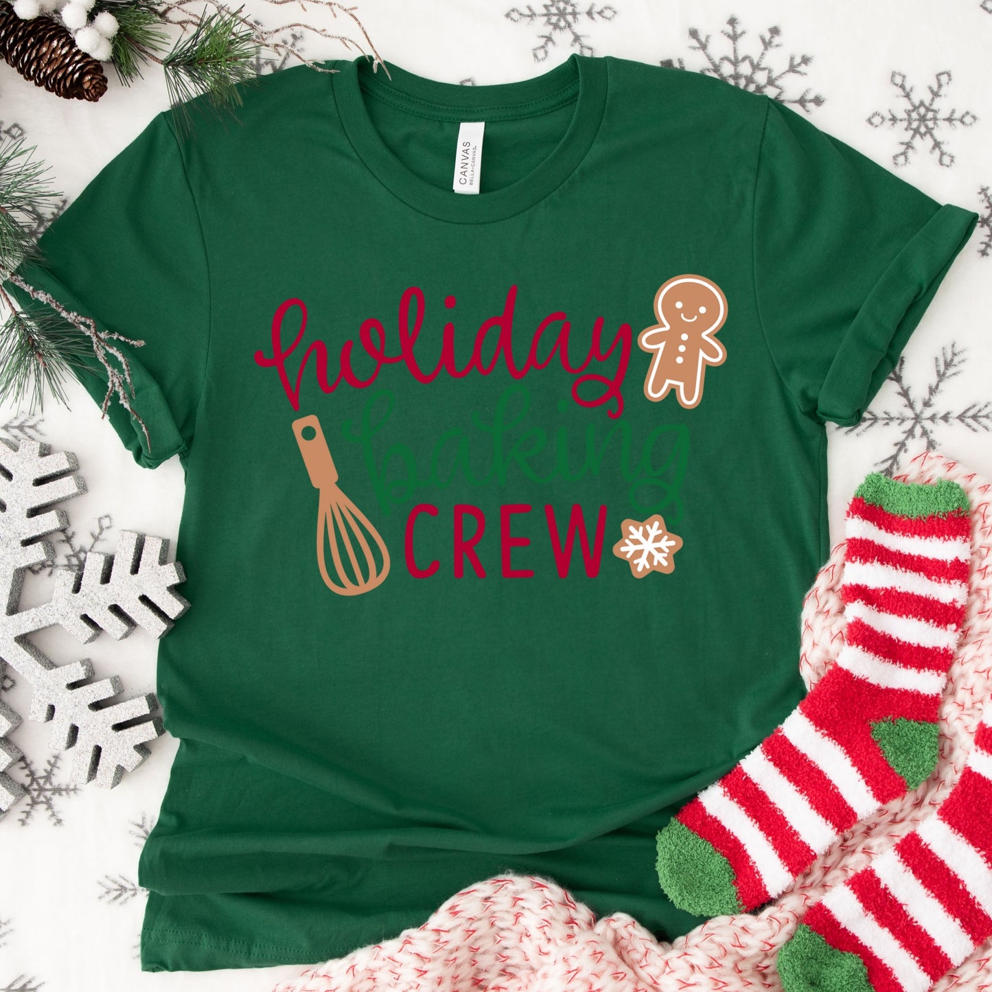 Holiday Baking Crew Shirt or Sweatshirt – Christmas Family Baking Top – S-4XL Plus Size – Multiple Colors