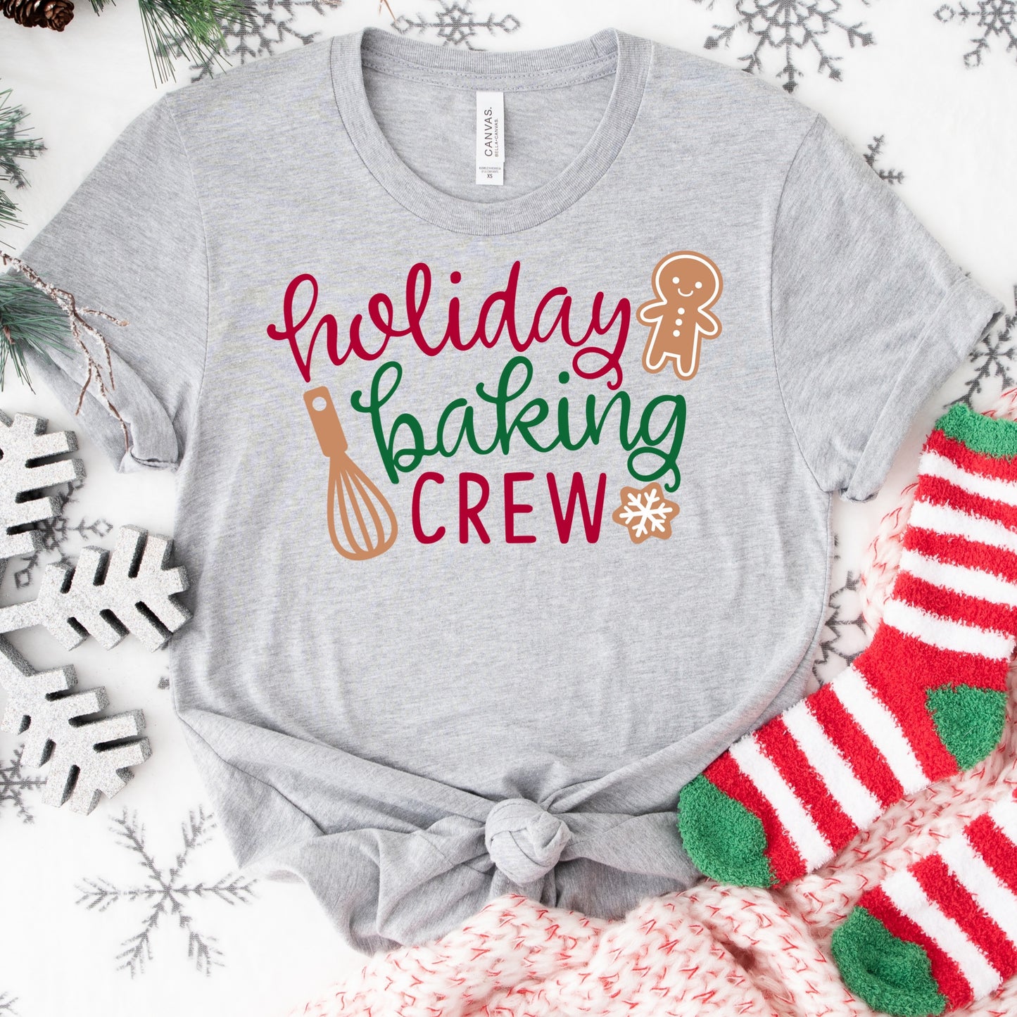 Holiday Baking Crew Shirt or Sweatshirt – Christmas Family Baking Top – S-4XL Plus Size – Multiple Colors