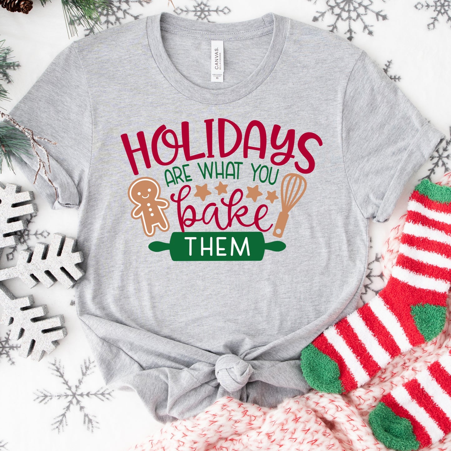 Holidays Are What You Bake Them Shirt or Sweatshirt – Christmas Baking Top – S-4XL Plus Size – Multiple Colors