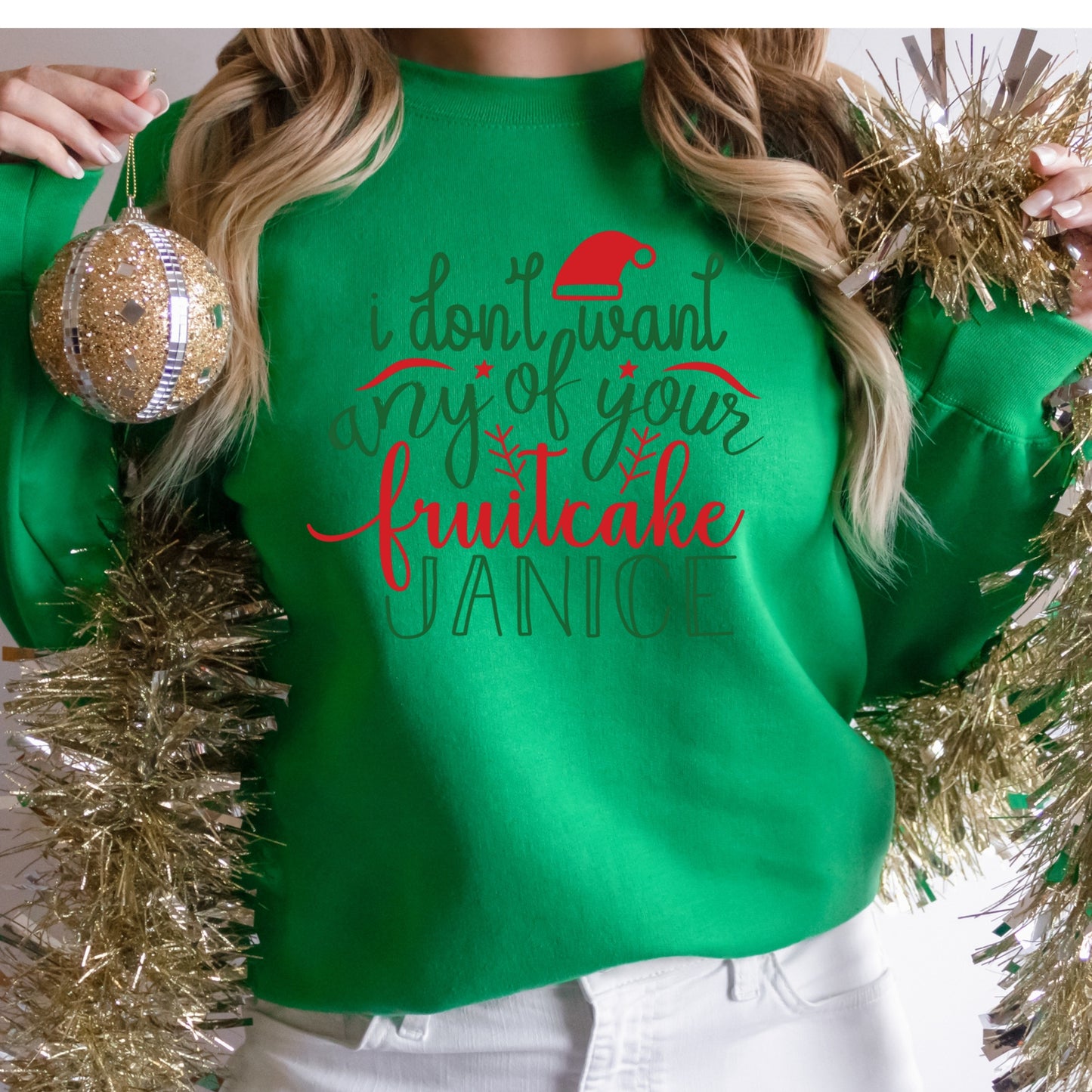 Fruitcake Janice Shirt or Sweatshirt – Funny Christmas Top – S-4XL Plus Size – Multiple Colors