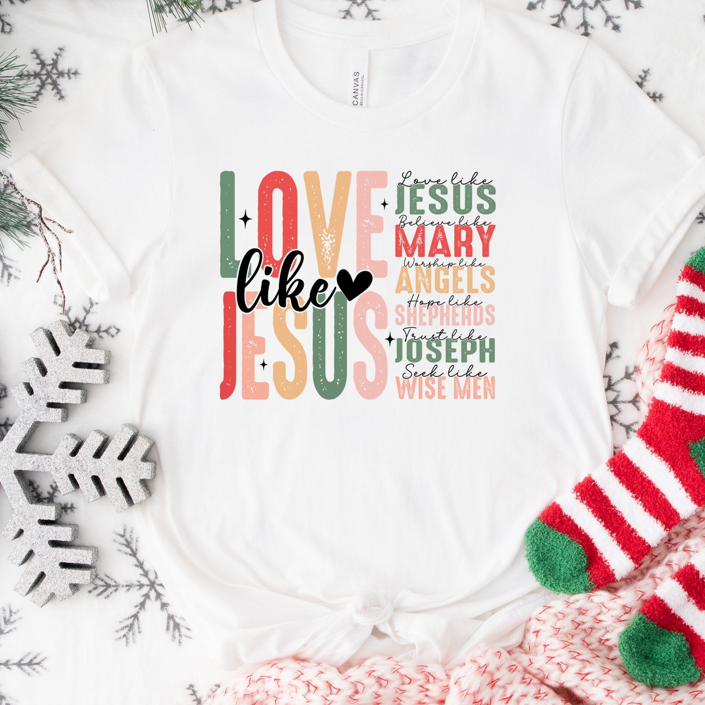 Love Like Jesus Shirt or Sweatshirt – Christian Christmas Top S-4XL – Plus Size – Multiple Colors