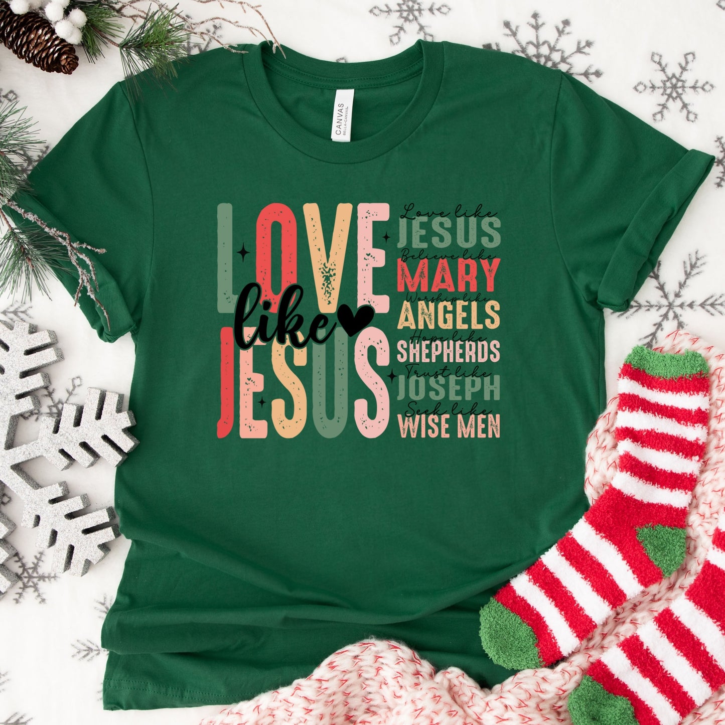 Love Like Jesus Shirt or Sweatshirt – Christian Christmas Top S-4XL – Plus Size – Multiple Colors