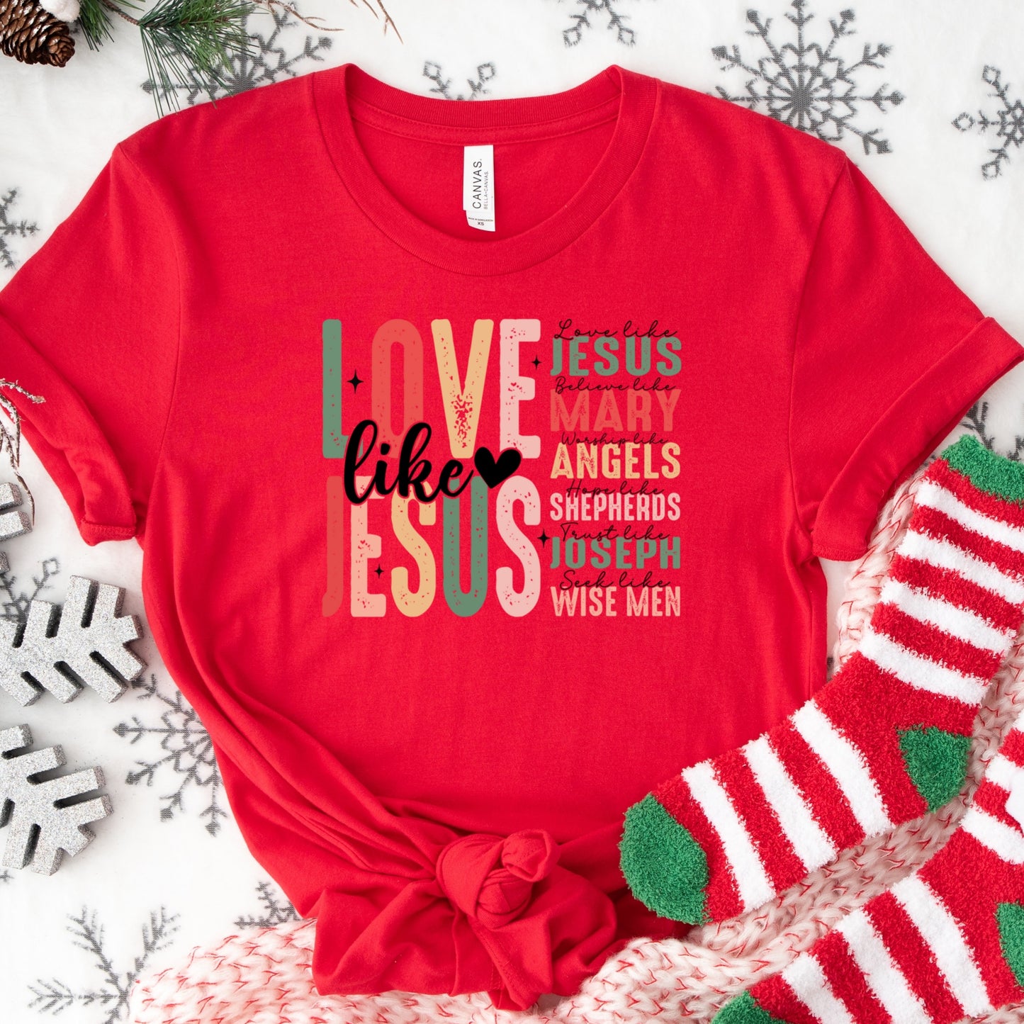 Love Like Jesus Shirt or Sweatshirt – Christian Christmas Top S-4XL – Plus Size – Multiple Colors