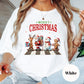 Merry Christmas Shirt or Sweatshirt – Santa Reindeer Snowman Gingerbread – S-4XL Plus Size – Multiple Colors
