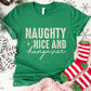 Naughty Nice and Hungover Shirt or Sweatshirt – Funny Holiday Top S-4XL Plus Size – Multiple Colors