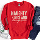 Naughty Nice and Hungover Shirt or Sweatshirt – Funny Holiday Top S-4XL Plus Size – Multiple Colors
