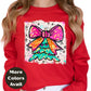 Bright Bow Christmas Tree Shirt – Neon Holiday Tee S-4XL – Colorful Festive Christmas Top – Funky Tree Shirt – Multiple Colors