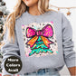 Bright Bow Christmas Tree Shirt – Neon Holiday Tee S-4XL – Colorful Festive Christmas Top – Funky Tree Shirt – Multiple Colors