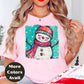 Colorful Smiling Snowman Shirt – Cute Christmas Tee S-4XL – Hand Drawn Winter Snowman Top – Festive Holiday Shirt – More Colors Available