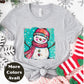 Colorful Smiling Snowman Shirt – Cute Christmas Tee S-4XL – Hand Drawn Winter Snowman Top – Festive Holiday Shirt – More Colors Available