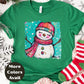 Colorful Smiling Snowman Shirt – Cute Christmas Tee S-4XL – Hand Drawn Winter Snowman Top – Festive Holiday Shirt – More Colors Available