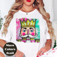 Nutcracker King Shirt or Sweatshirt – Colorful Hand Drawn Christmas Top S-4XL Plus Size – Pink & Teal Crown Nutcracker – Festive Holiday Tee