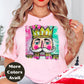 Nutcracker King Shirt or Sweatshirt – Colorful Hand Drawn Christmas Top S-4XL Plus Size – Pink & Teal Crown Nutcracker – Festive Holiday Tee