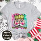 Nutcracker King Shirt or Sweatshirt – Colorful Hand Drawn Christmas Top S-4XL Plus Size – Pink & Teal Crown Nutcracker – Festive Holiday Tee
