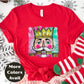 Nutcracker King Shirt or Sweatshirt – Colorful Hand Drawn Christmas Top S-4XL Plus Size – Pink & Teal Crown Nutcracker – Festive Holiday Tee