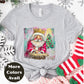Santa Kneeling at Manger Shirt or Sweatshirt – Colorful Christmas Top S-4XL Plus Size – Santa & Nativity Tee – Holiday Christian Gift