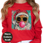 Santa Bubblegum Shirt or Sweatshirt – Cool Christmas Top S-4XL Plus Size – Retro Santa with Sunglasses – Holiday Graphic Tee