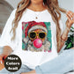 Santa Bubblegum Shirt or Sweatshirt – Cool Christmas Top S-4XL Plus Size – Retro Santa with Sunglasses – Holiday Graphic Tee