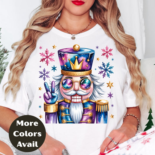Retro Nutcracker Christmas Shirt or Sweatshirt – S-4XL Plus Size – Funky Festive Christmas Tee – More Colors Available