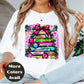 Neon Bow Christmas Tree Shirt or Sweatshirt – Bright Holiday Top S-4XL Plus Size - Multiple Colors