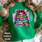 Neon Bow Christmas Tree Shirt or Sweatshirt – Bright Holiday Top S-4XL Plus Size - Multiple Colors