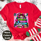 Neon Bow Christmas Tree Shirt or Sweatshirt – Bright Holiday Top S-4XL Plus Size - Multiple Colors