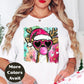 Bubblegum Santa Reindeer Christmas Shirt or Sweatshirt - Small-4XL and Plus Size - Multiple Colors