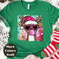 Bubblegum Santa Reindeer Christmas Shirt or Sweatshirt - Small-4XL and Plus Size - Multiple Colors