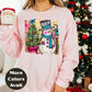 Snowman & Christmas Tree Shirt or Sweatshirt – Cute Holiday Top - Small-4XL and Plus Size – Multiple Colors