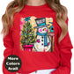 Snowman & Christmas Tree Shirt or Sweatshirt – Cute Holiday Top - Small-4XL and Plus Size – Multiple Colors