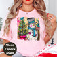 Snowman & Christmas Tree Shirt or Sweatshirt – Cute Holiday Top - Small-4XL and Plus Size – Multiple Colors