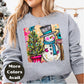 Snowman & Christmas Tree Shirt or Sweatshirt – Cute Holiday Top - Small-4XL and Plus Size – Multiple Colors