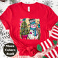 Snowman & Christmas Tree Shirt or Sweatshirt – Cute Holiday Top - Small-4XL and Plus Size – Multiple Colors