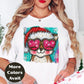 Fox in Santa Hat Christmas Shirt or Sweatshirt – Cute Holiday Top - Small - 4XL and Plus Size – Multiple Colors