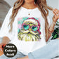 Retro Santa Heart Glasses Christmas Shirt or Sweatshirt – Cute Holiday Top Small - 4XL and Plus Size – Multiple Colors
