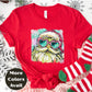 Retro Santa Heart Glasses Christmas Shirt or Sweatshirt – Cute Holiday Top Small - 4XL and Plus Size – Multiple Colors
