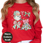 Pastel Santa & Bows Christmas Shirt or Sweatshirt – Cute Holiday Tree Top S-4XL Plus Size – Multiple Colors – Girly Retro Christmas Tee