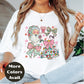 Pastel Santa & Bows Christmas Shirt or Sweatshirt – Cute Holiday Tree Top S-4XL Plus Size – Multiple Colors – Girly Retro Christmas Tee