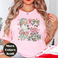 Pastel Santa & Bows Christmas Shirt or Sweatshirt – Cute Holiday Tree Top S-4XL Plus Size – Multiple Colors – Girly Retro Christmas Tee