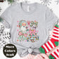 Pastel Santa & Bows Christmas Shirt or Sweatshirt – Cute Holiday Tree Top S-4XL Plus Size – Multiple Colors – Girly Retro Christmas Tee