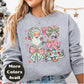Pastel Santa & Bows Christmas Shirt or Sweatshirt – Cute Holiday Tree Top S-4XL Plus Size – Multiple Colors – Girly Retro Christmas Tee