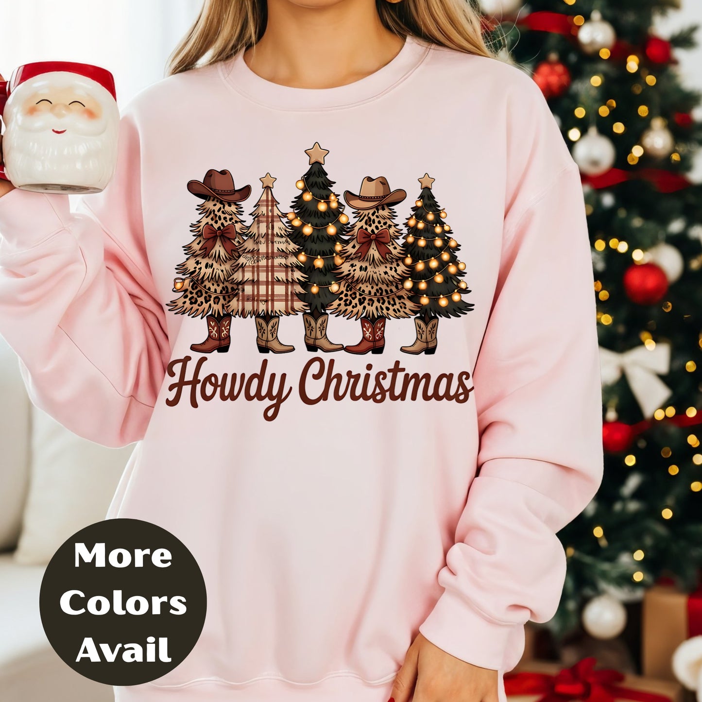 Howdy Christmas Shirt or Sweatshirt – Cowgirl Western Holiday Top Small - 4XL and Plus Size – Multiple Colors