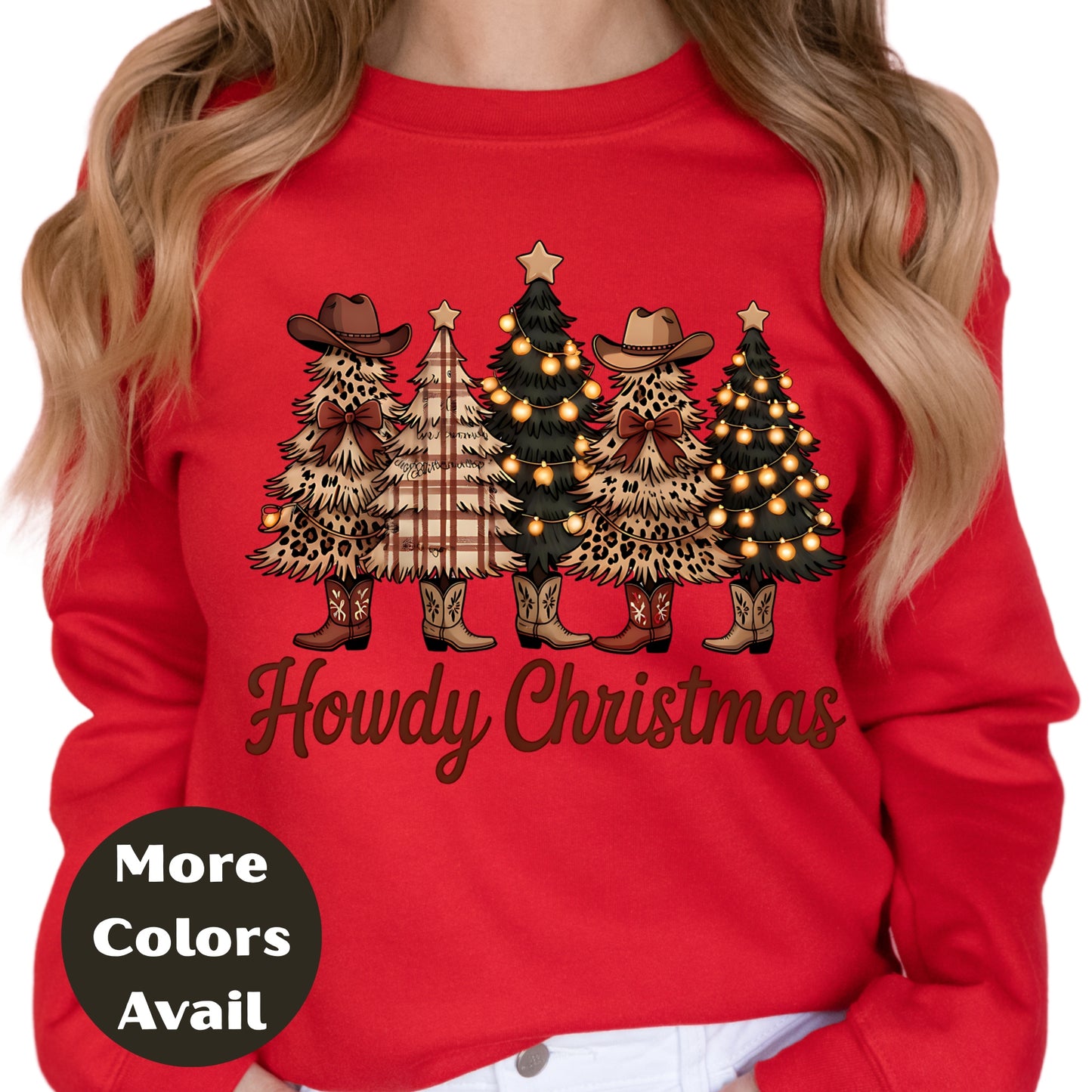 Howdy Christmas Shirt or Sweatshirt – Cowgirl Western Holiday Top Small - 4XL and Plus Size – Multiple Colors