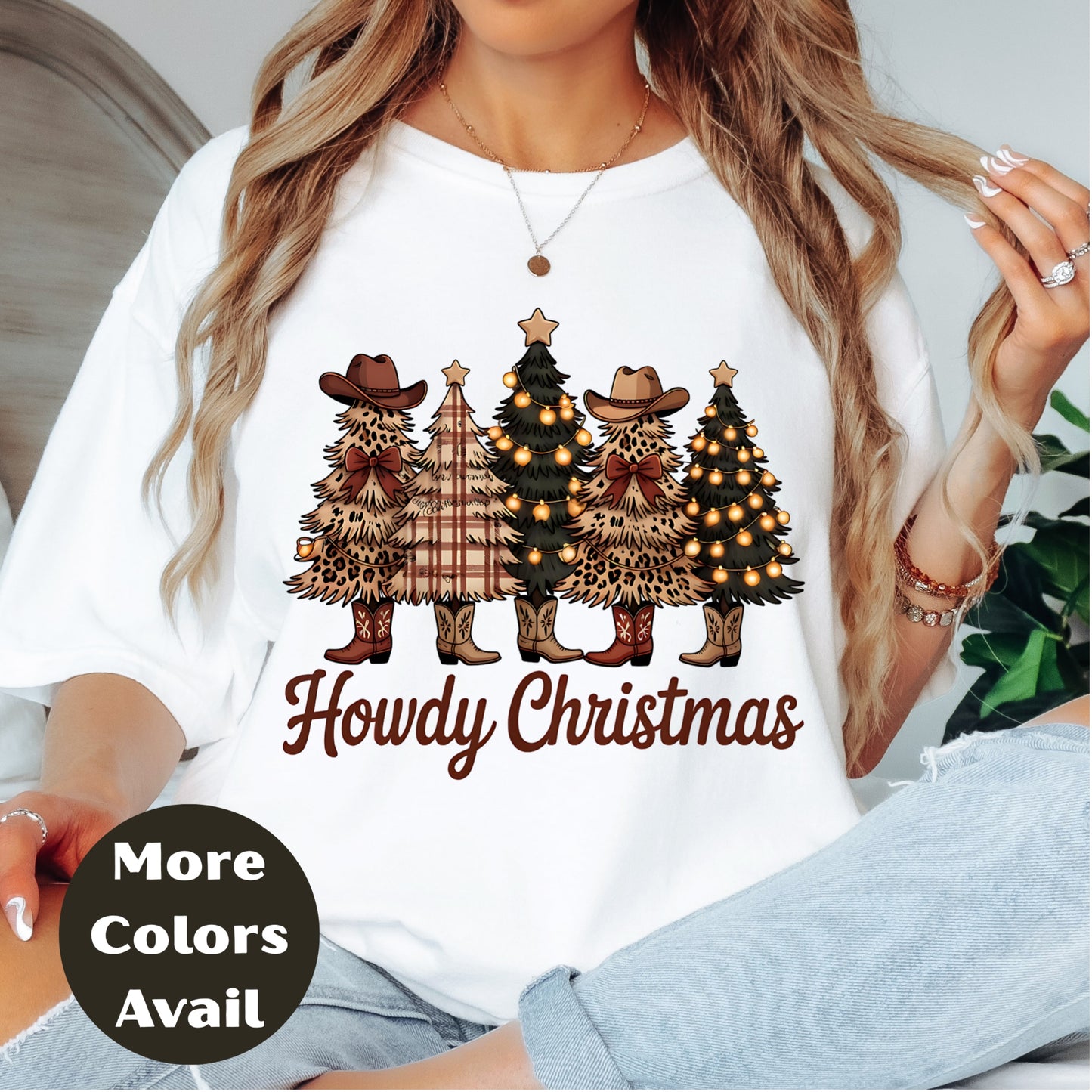Howdy Christmas Shirt or Sweatshirt – Cowgirl Western Holiday Top Small - 4XL and Plus Size – Multiple Colors