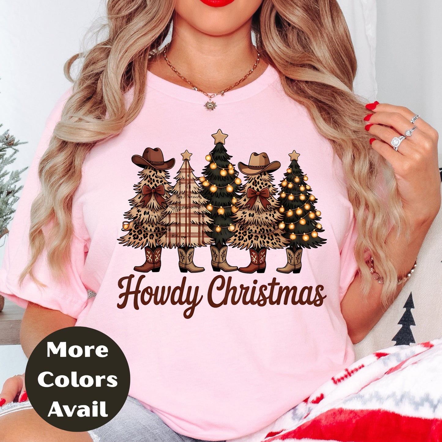 Howdy Christmas Shirt or Sweatshirt – Cowgirl Western Holiday Top Small - 4XL and Plus Size – Multiple Colors