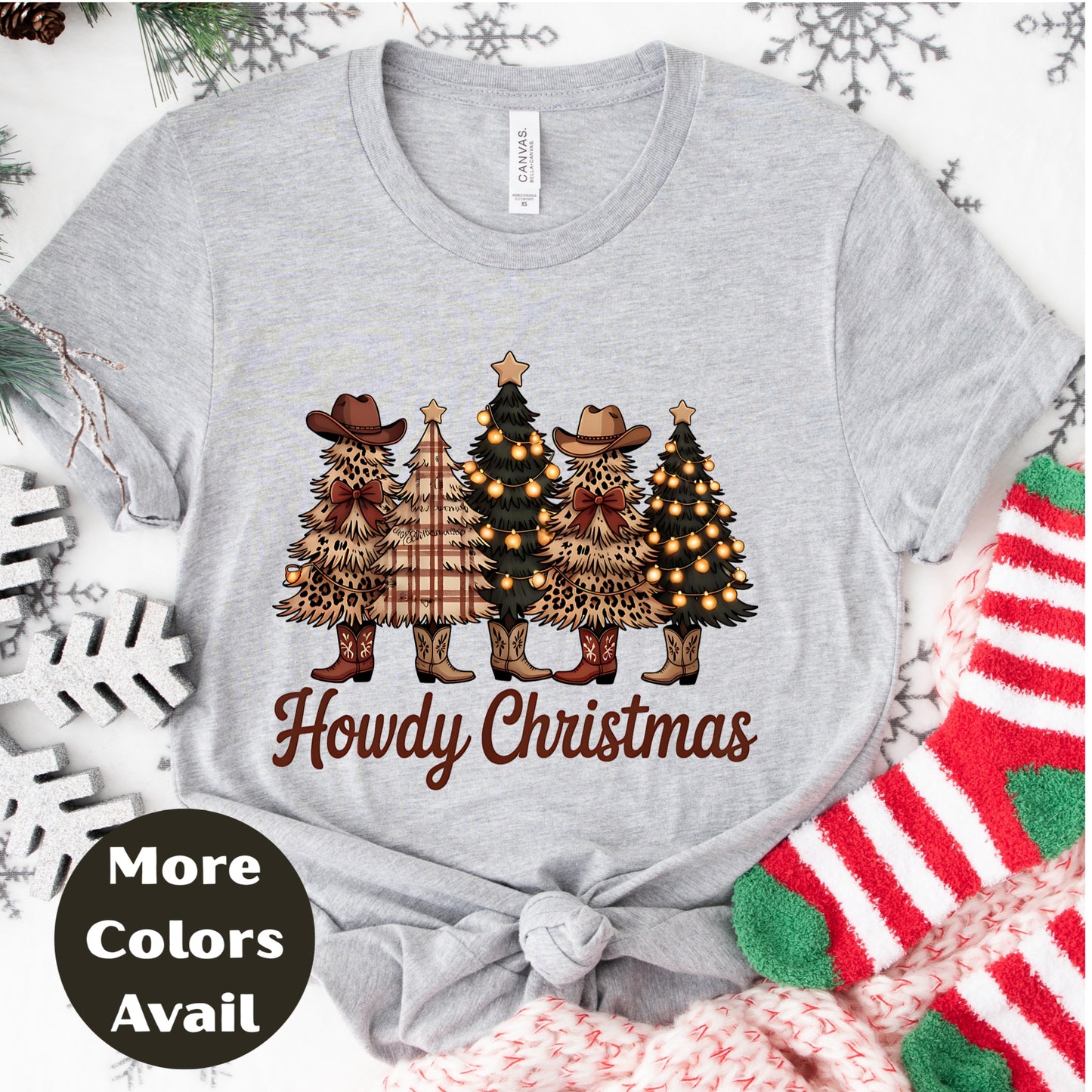Howdy Christmas Shirt or Sweatshirt – Cowgirl Western Holiday Top Small - 4XL and Plus Size – Multiple Colors