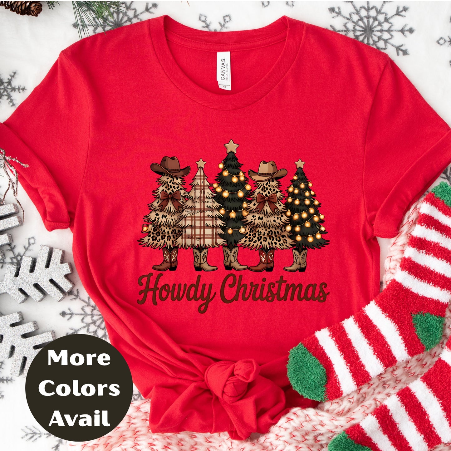 Howdy Christmas Shirt or Sweatshirt – Cowgirl Western Holiday Top Small - 4XL and Plus Size – Multiple Colors