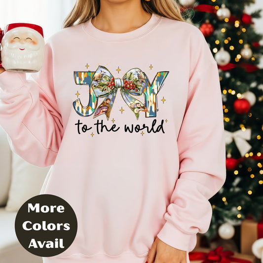 Joy to the World Shirt or Sweatshirt – Nativity Christmas Top Small - 4XL Plus Size – Multiple Colors